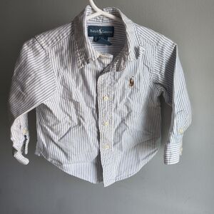Bqby Ralph Lauren Striped Button-Up Shirt Size 12m